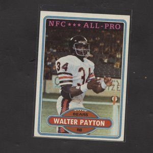 1980 TOPPS FOOTBALL WALTER PAYTON CHICAGO BEARS NO CREASES